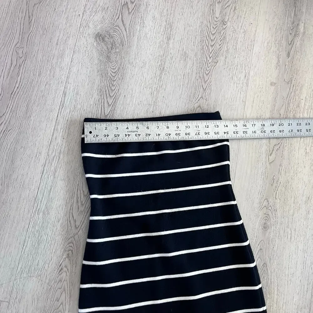 Abercrombie & Fitch Black White Striped Strapless Sweater Knit Maxi Dress Size M